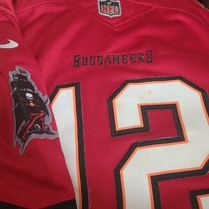 NFL Buccaneers Red and Black BRADY Jersey
